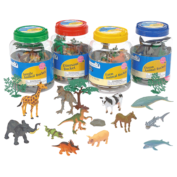 Excellerations® Animal Bucket Playset - Set of All 4, 126 Pieces