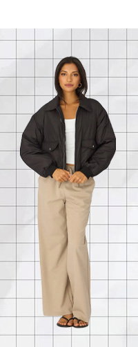 Black Bomber Jacket Collared