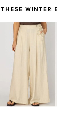 Beige Wide Leg Pants Side Tie