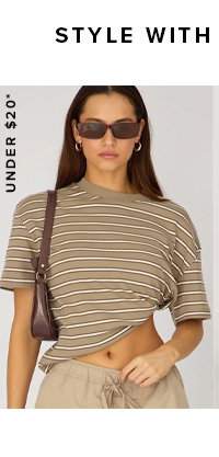 Grey Stripe Oversized Tee Short Sleeve