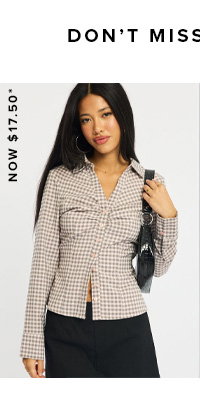 Pink Check Skinny Fit Long Sleeve Collared Shirt