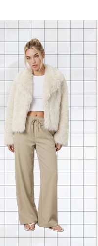 Beige Faux Fur Jacket