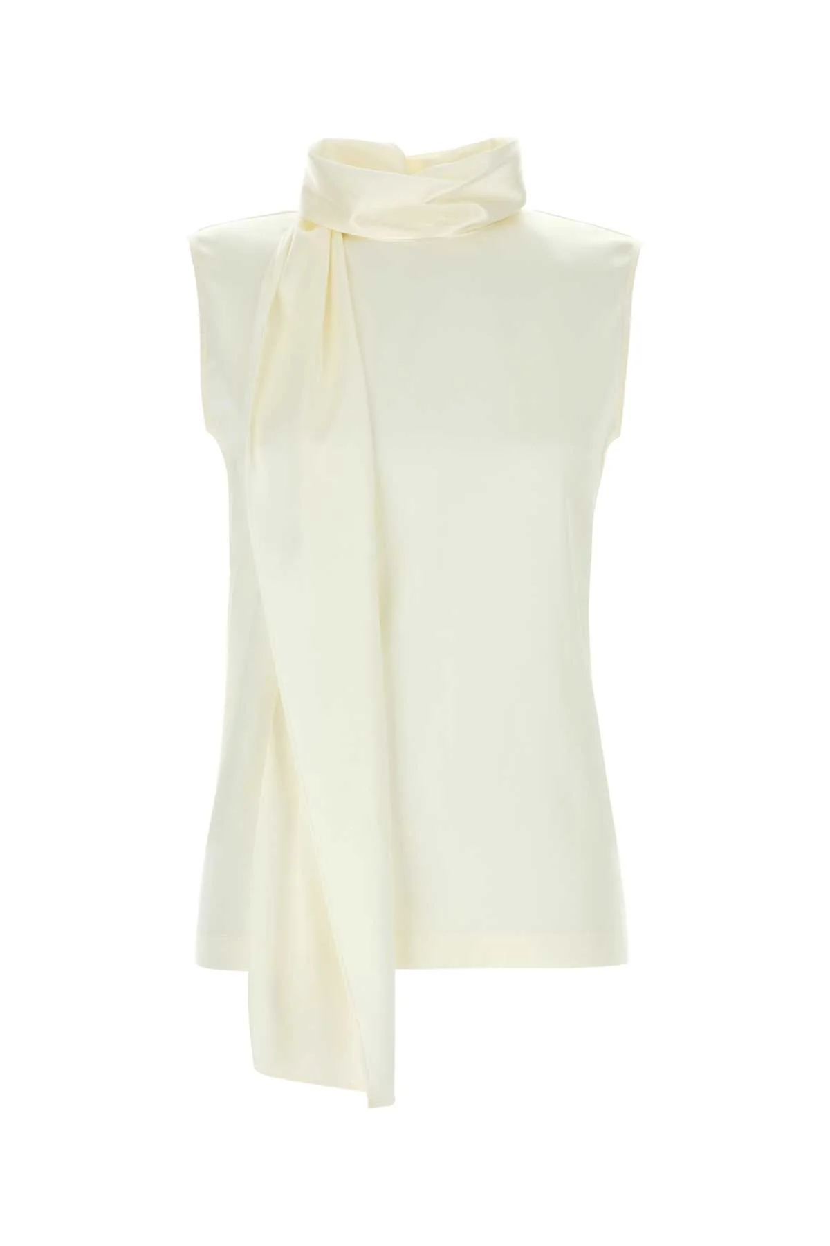 Bottega Veneta Silk-Elastane Wrap Tunic — White