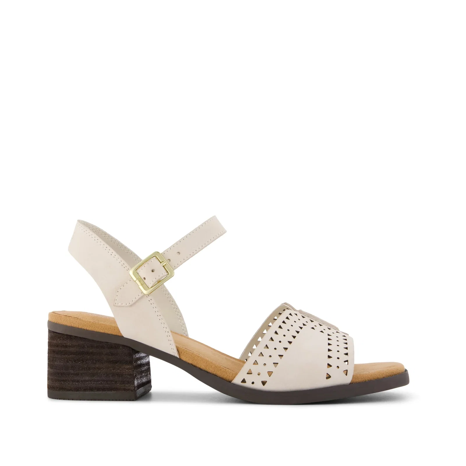 Image of Womens Eloise Sandal Light Sand Perforated Leather