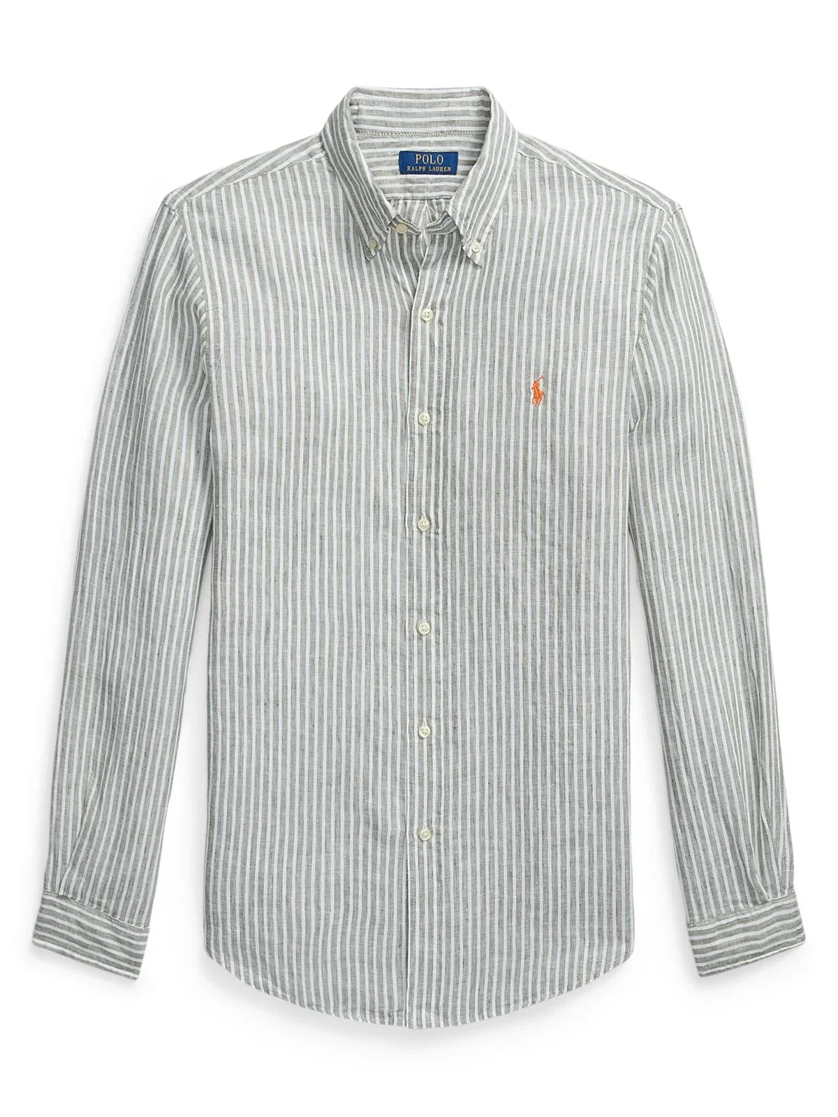 Leinenhemd mit Streifenmuster, Custom Fit