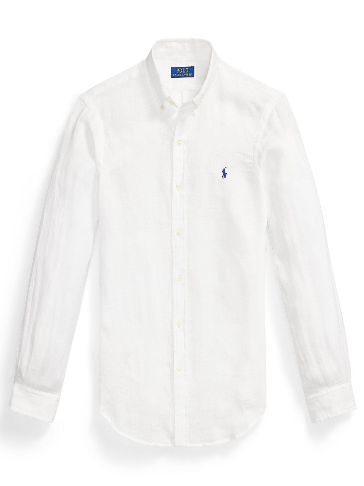 Leinenhemd mit Logo-Aufnäher, Slim Fit