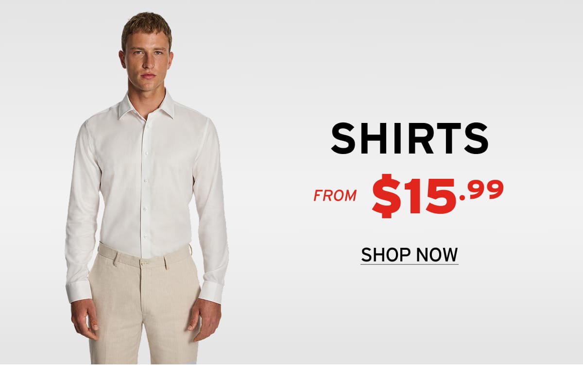 Shirts from $15.99