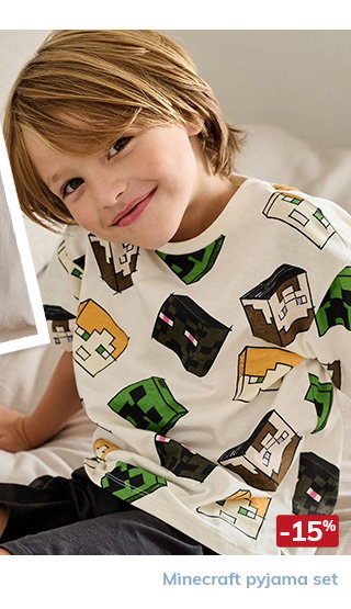 Minecraft pyjama set for boys - anthracite