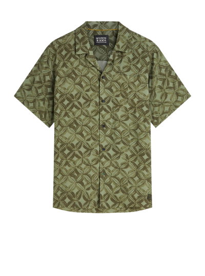 Printed Viscose Regular-Fit Short-Sleeved Shirt