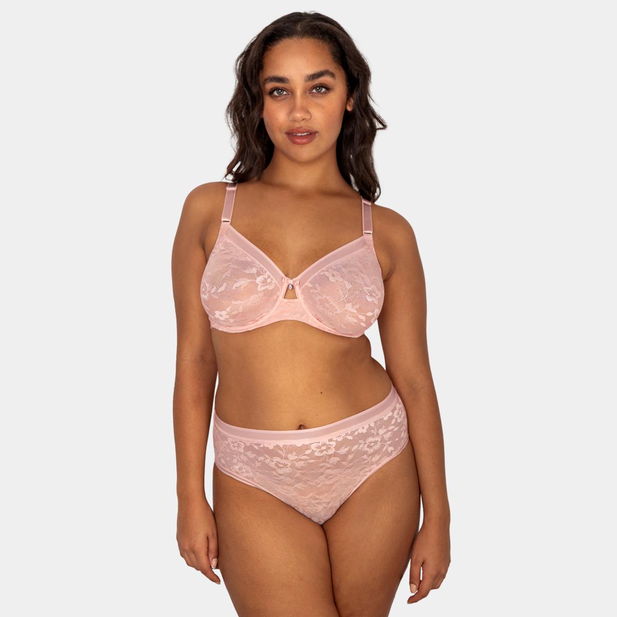 Curvy Couture No-Show Lace Unlined Underwire Bra