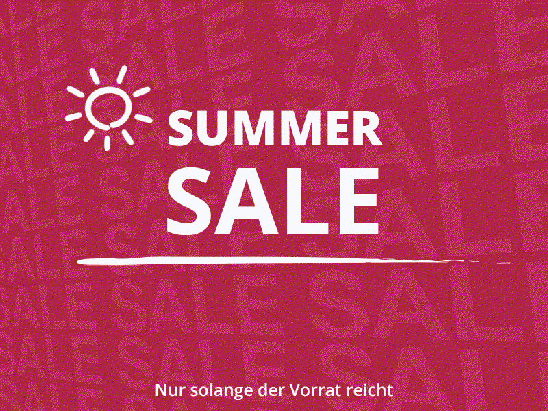 Werbebanner mit Text: Summer Sale, bis zu 60% sparen, nur solange der Vorrat reicht