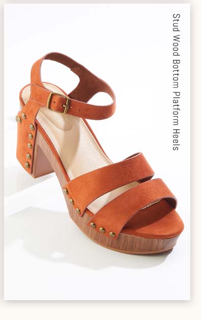 Shop Stud Wood Bottom Platform Heels
