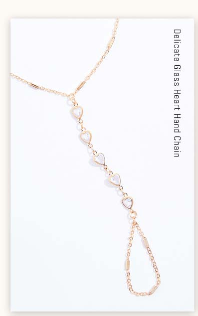 Shop Delicate Glass Heart Hand Chain