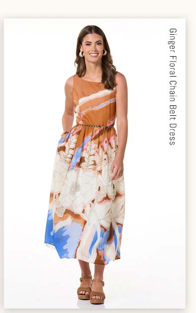 Shop Ginger Floral Chain Belt Dress