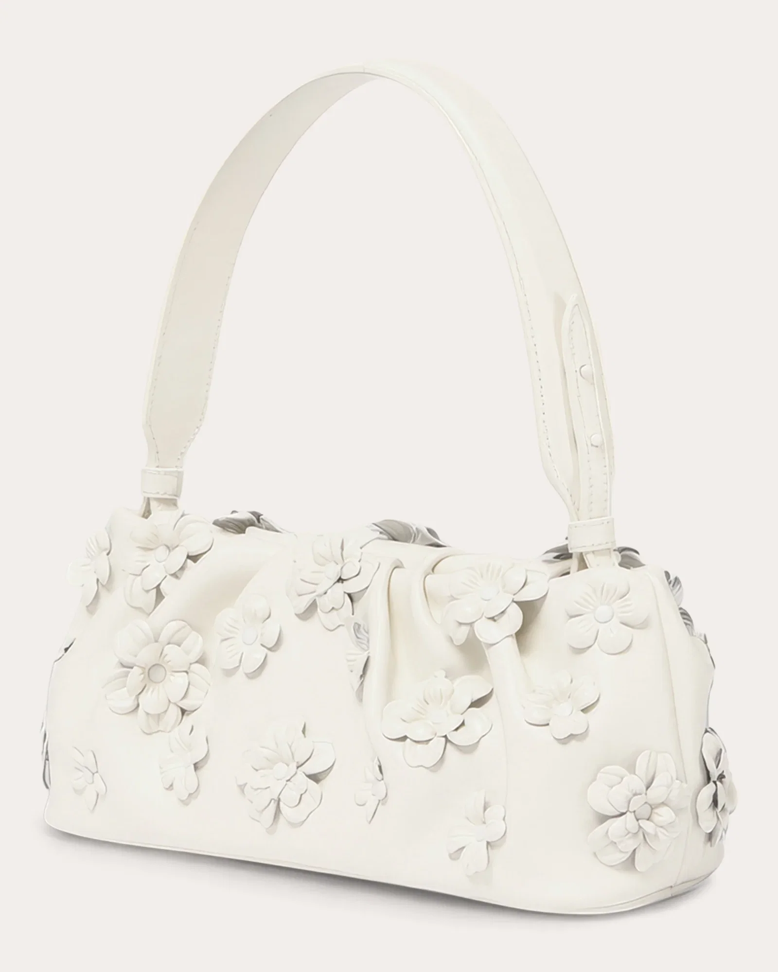 Harlow Floral Appliqué Leather Shoulder Bag
