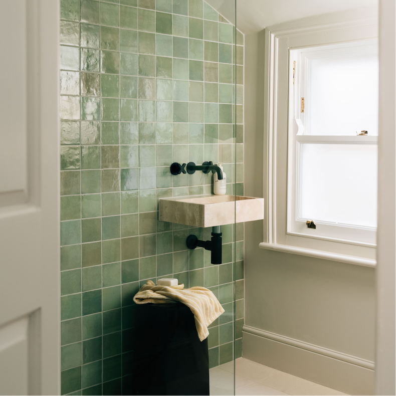 White 05 and green tiles