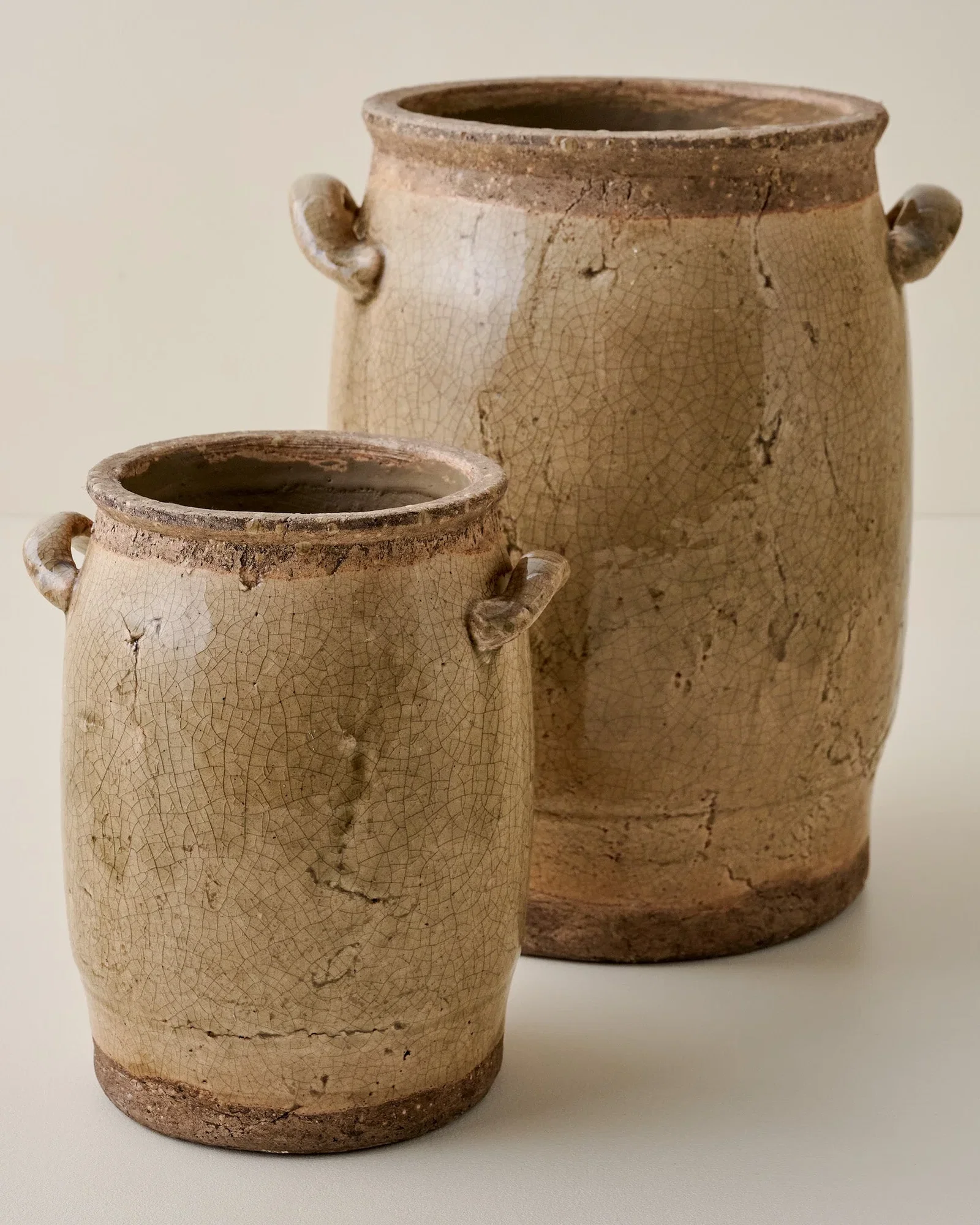 Hanson Crackle Handled Vase