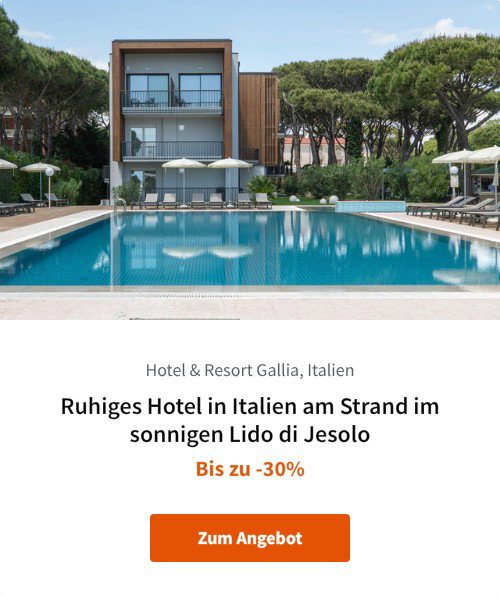 Ruhiges Hotel in Italien am Strand im sonnigen Lido di Jesolo
