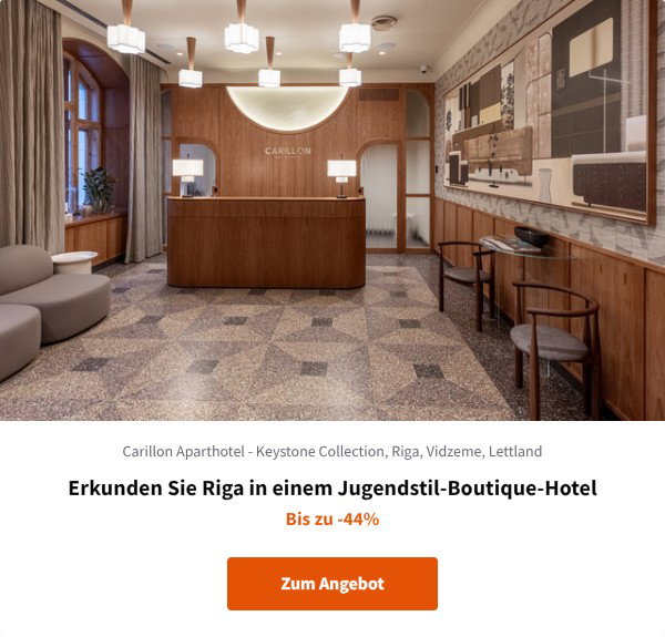 Erkunden Sie Riga in einem Jugendstil-Boutique-Hotel