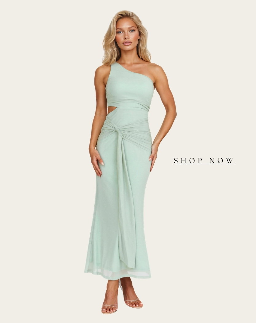 agatha mesh maxi dress sage 