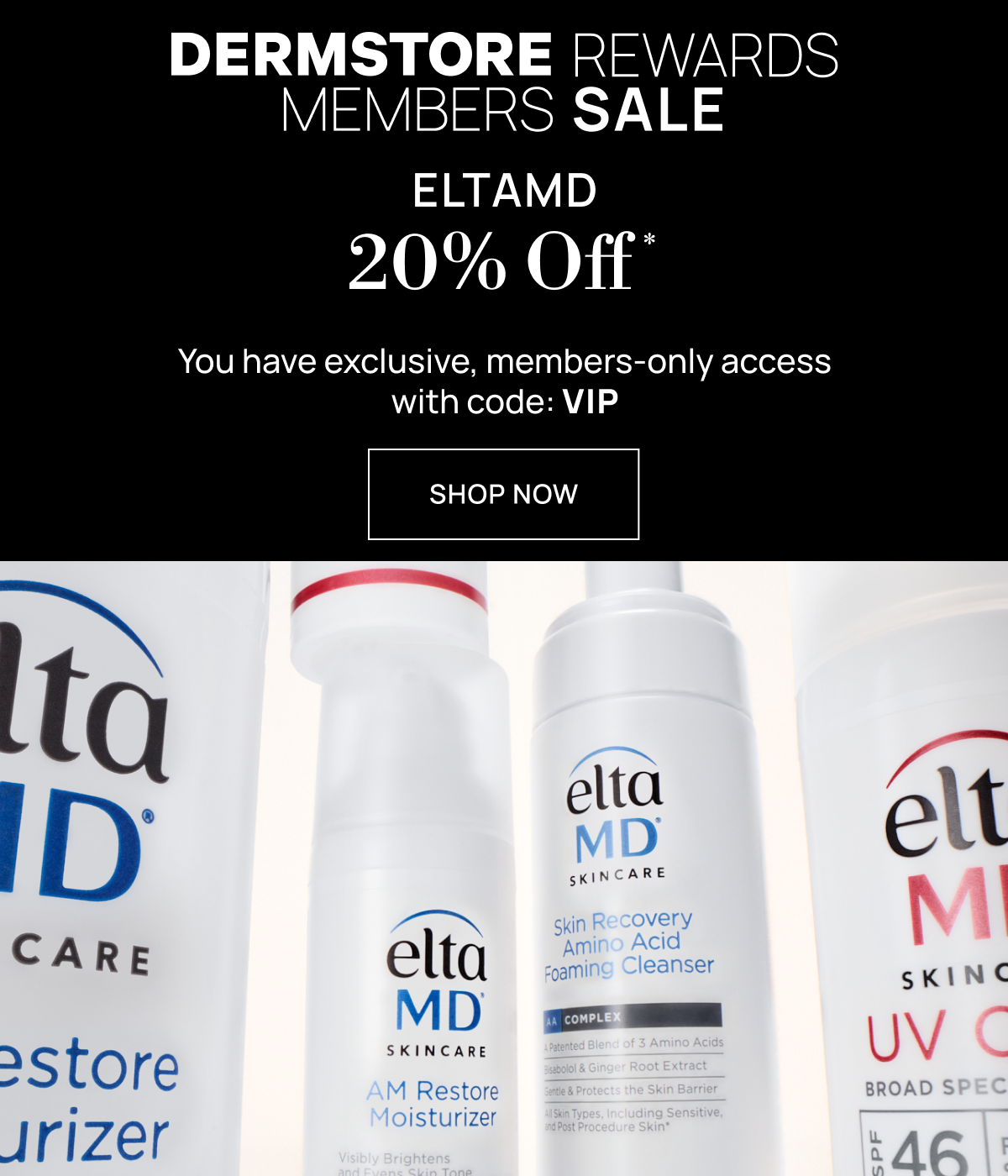 20% off EltaMD with code VIP