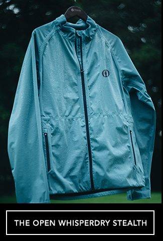 s.THE OPEN WHISPERDRY STEALTH The Open Mens Whisperdry Lightweight Stretch Waterproof Golf Jacket