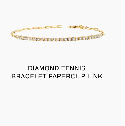 Diamond Tennis Bracelet Paperclip Link