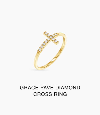 Grace Pave Diamond Cross Ring