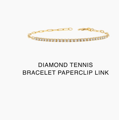 Diamond Tennis Bracelet Paperclip Link