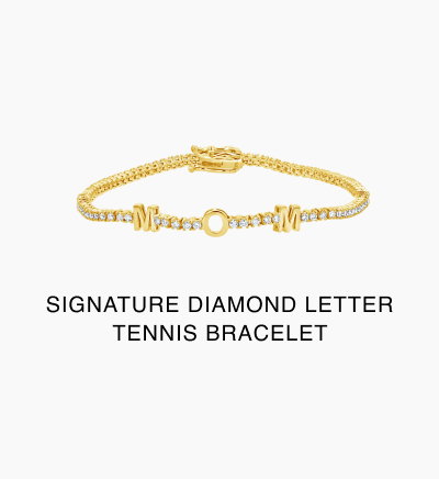 Signature Diamond Letter Tennis Bracelet