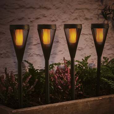 4 Flickering Flame Solar Torches