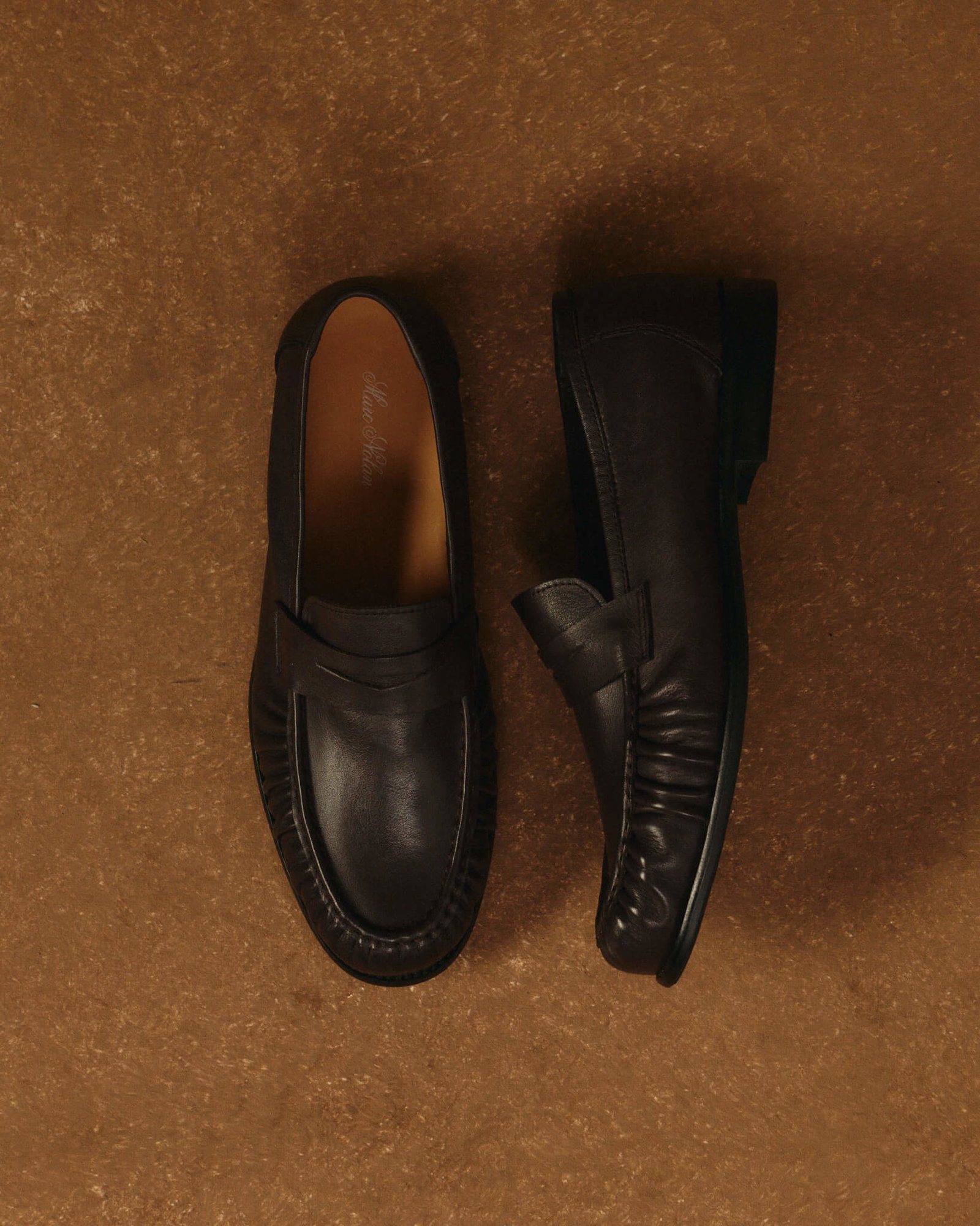 Kennedy Espresso Brown Pleated Leather Penny Loafers