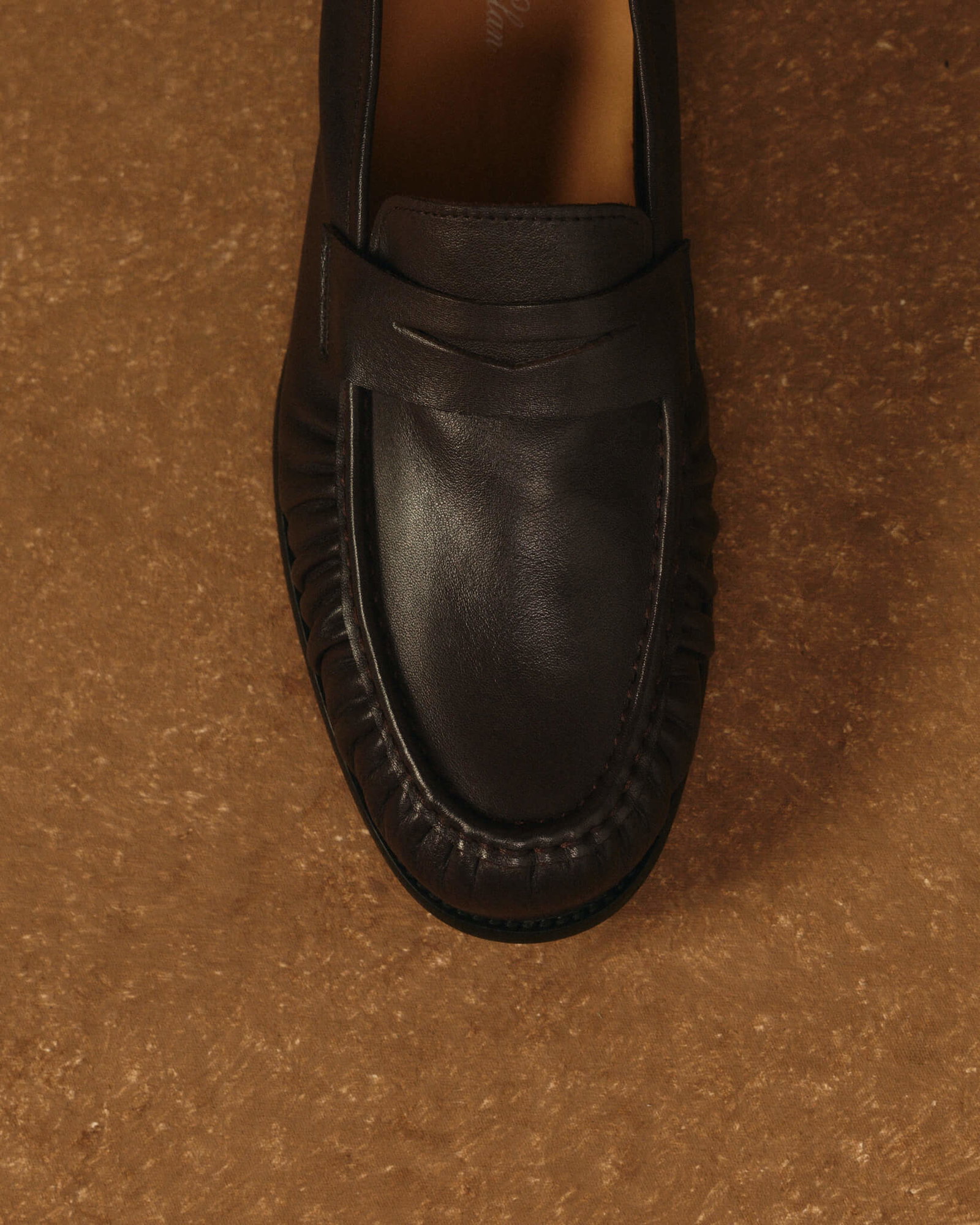 Kennedy Espresso Brown Pleated Leather Penny Loafers
