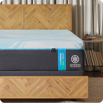 Customer review on Tempur-Luxe Breeze Medium Hybrid mattress: Perfect firmness with enough softness so my shoulders & hips don’t hurt while side sleeping. The cooling technology really works, too.
