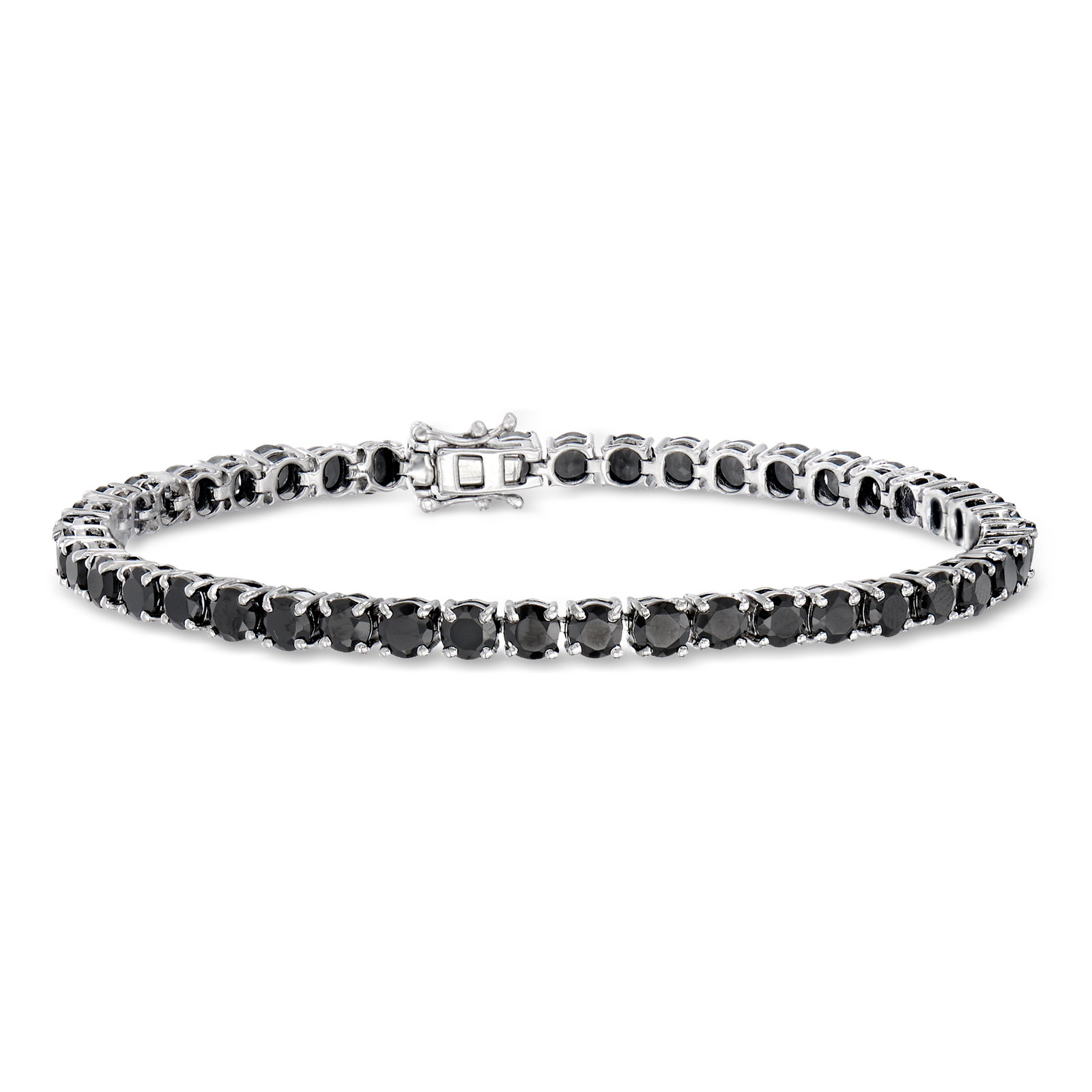 Image of 12.00 ct. t.w. Black Spinel Tennis Bracelet in Sterling Silver