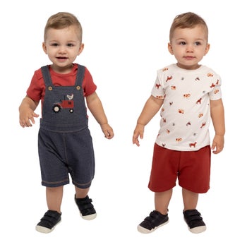 Pekkle Baby 4-Piece Overall Set