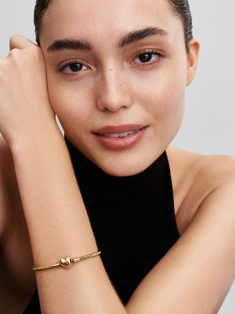 Pandora Moments Snake Chain-armband met hartsluiting