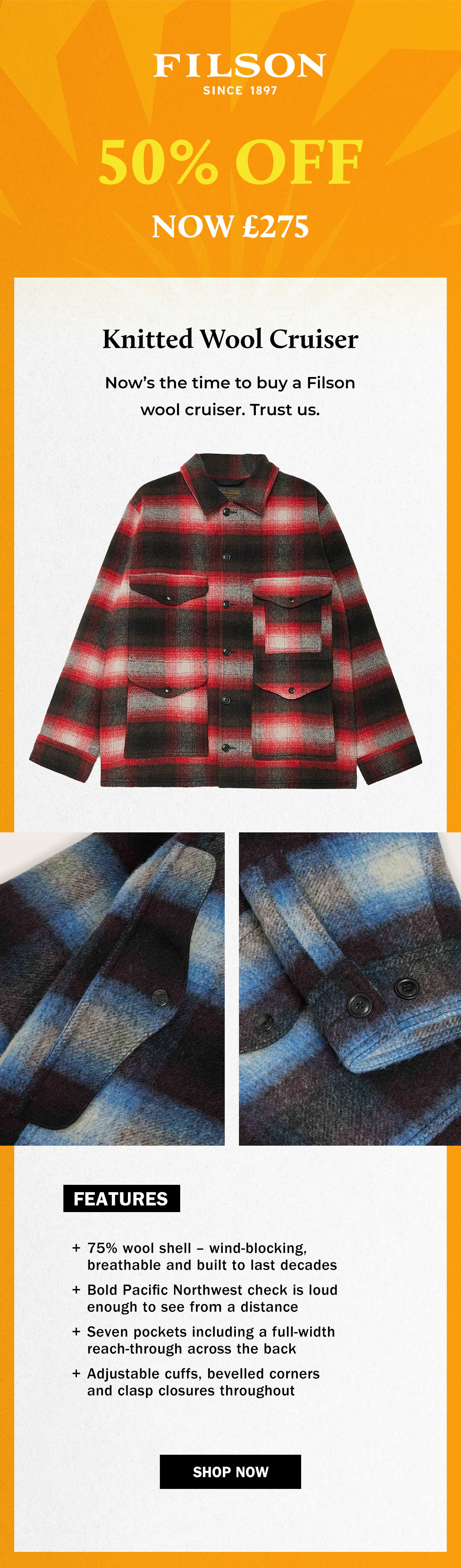 Filson Knitted Wool Cruiser | 50% Off | WildBounds Summer Sale