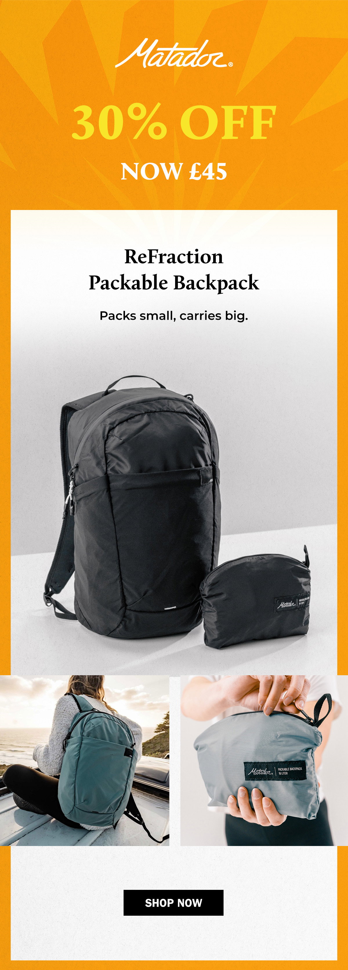Matador ReFraction Packable Backpack | 30% Off | WildBounds Summer Sale