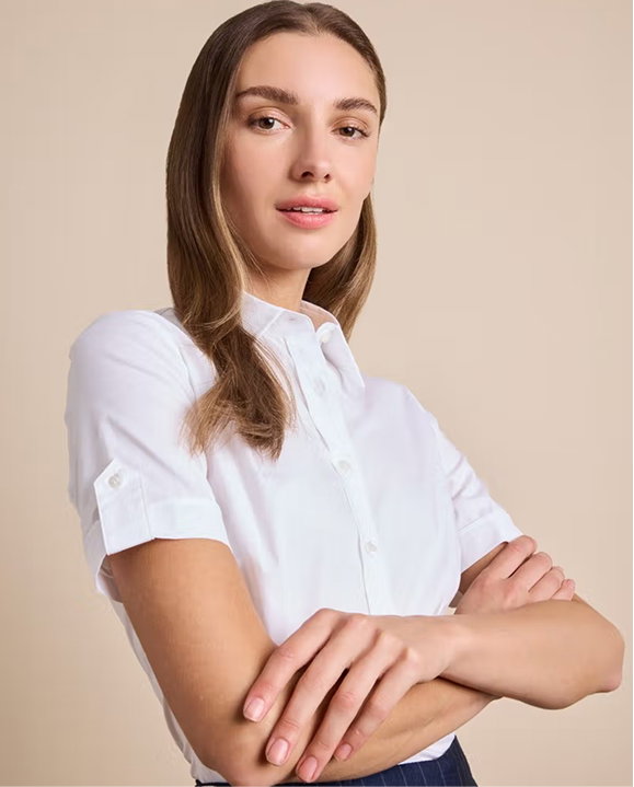 Fitted White Shirt – Short Sleeve