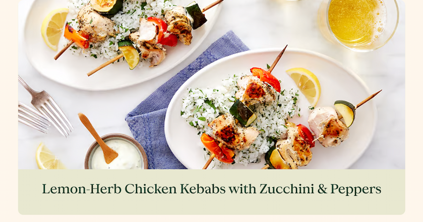 Lemon-Herb Chicken Kebabs with Zucchini & Peppers