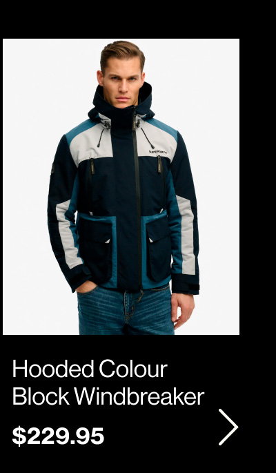 Hooded Colour Block Slim Fit Windbreaker