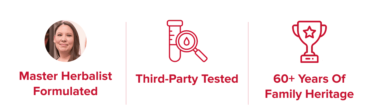 Master Herbalist Formulated | Third-party tested | 60+ years of family heritage