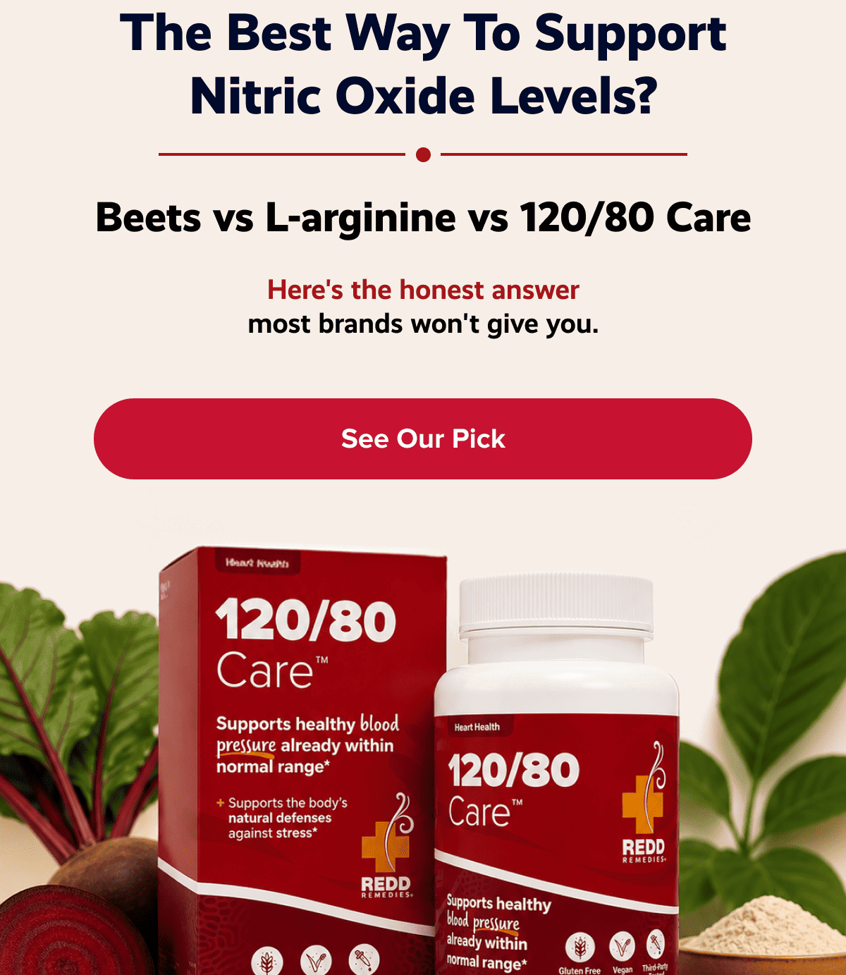 The Best Way To Support nitric oxide levels? | Beets vs L-arginine vs 120/80 Care | Here's the honest answer most brands won't give you. | See our pick