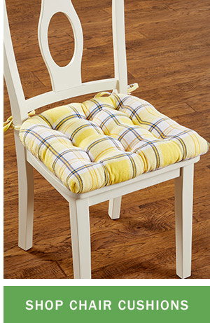 Shop Chair Cushions. New Colors: Mountain Weavers Hartland Plaid Never-Flatten Chair Cushion