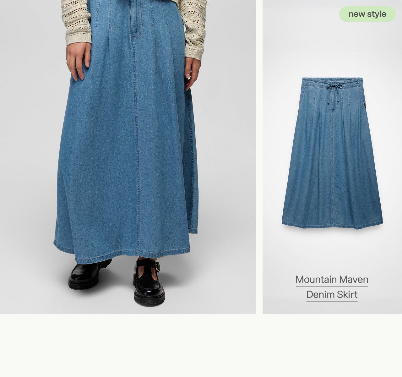 mountain maven denim skirt