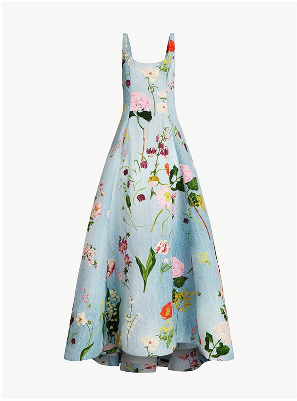 Mixed Botanical Faille Gown