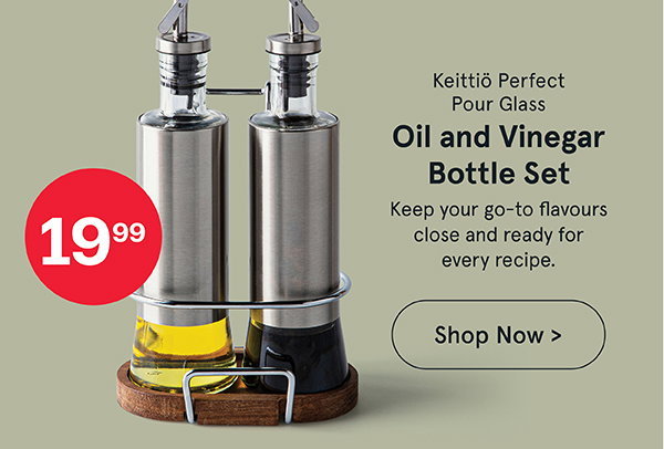 Keittiö Perfect Pour Glass Oil and Vinegar Bottle Combo - Set of 3