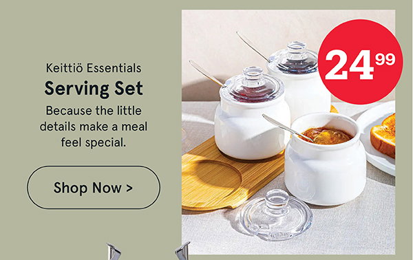Keittiö Essentials Serving Set with Bamboo Tray - Set of 7