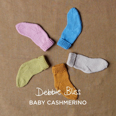 FREE Super Simple Knitted Baby Socks in Debbie Bliss Baby Cashmerino